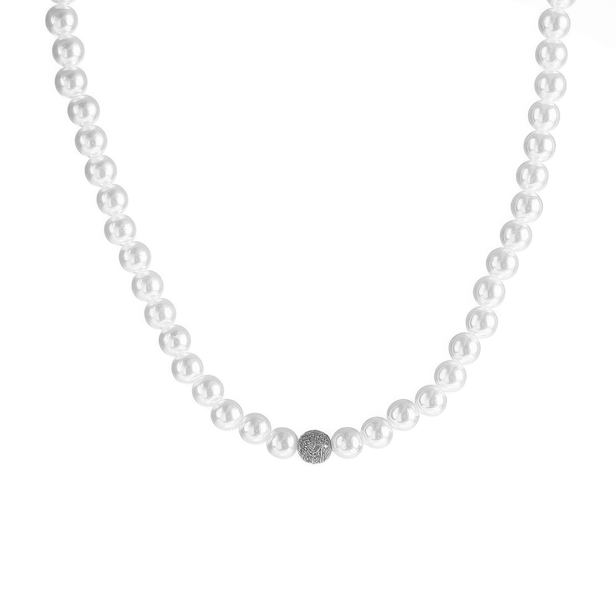 White Pearl Cubic Zirconia Pave Sphere Necklace - Wear Arielle