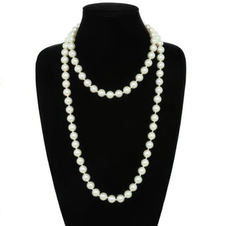 White Pearlescent Pearl Beaded Necklace - Wear Arielle