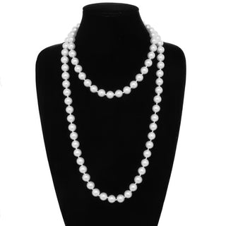 White Pearlescent Pearl Beaded Necklace - Wear Arielle