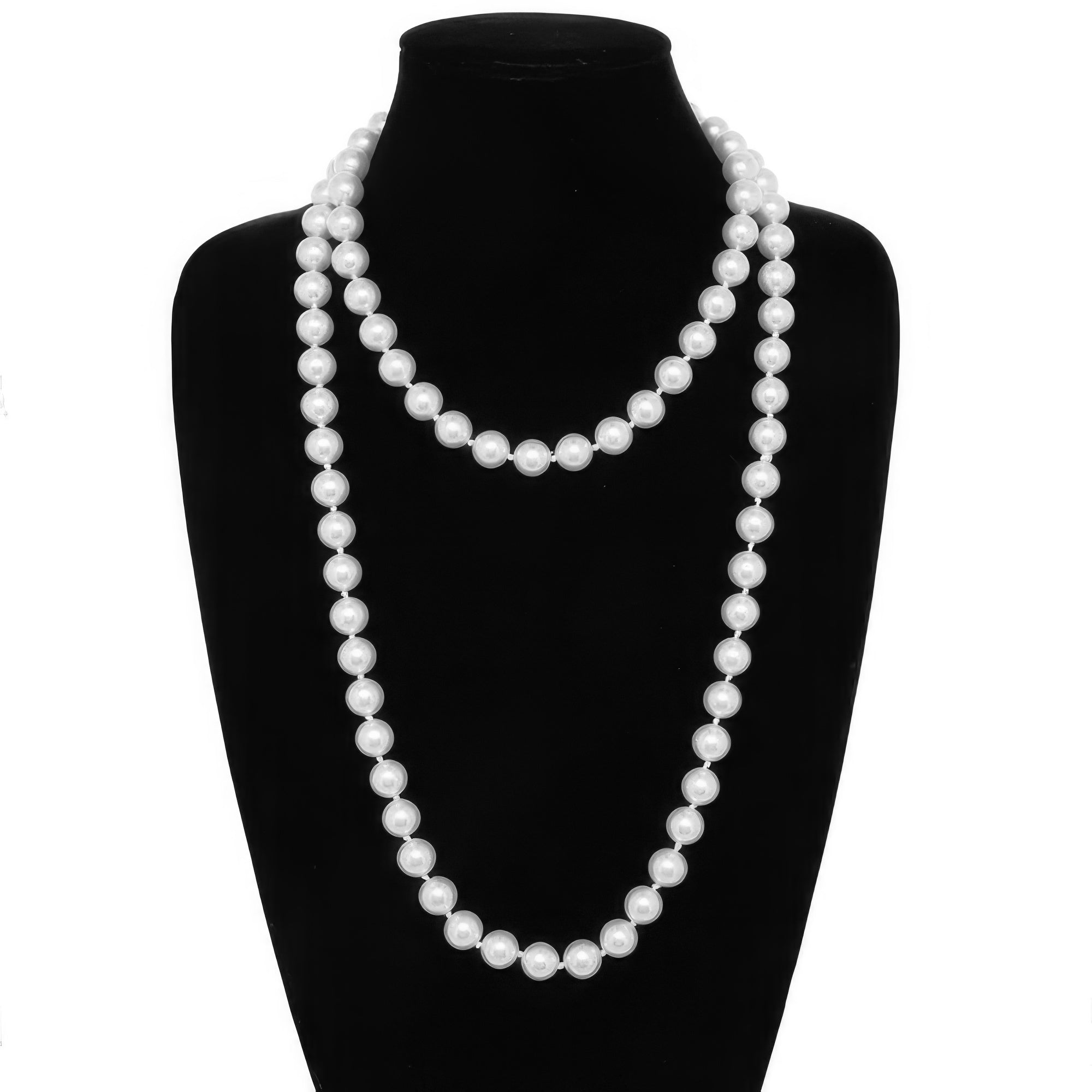 White Pearlescent Pearl Beaded Necklace - Wear Arielle