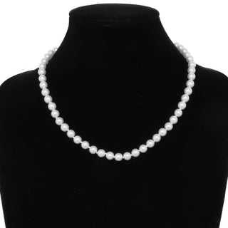 White Pearlescent Pearl Beaded Necklace - Wear Arielle