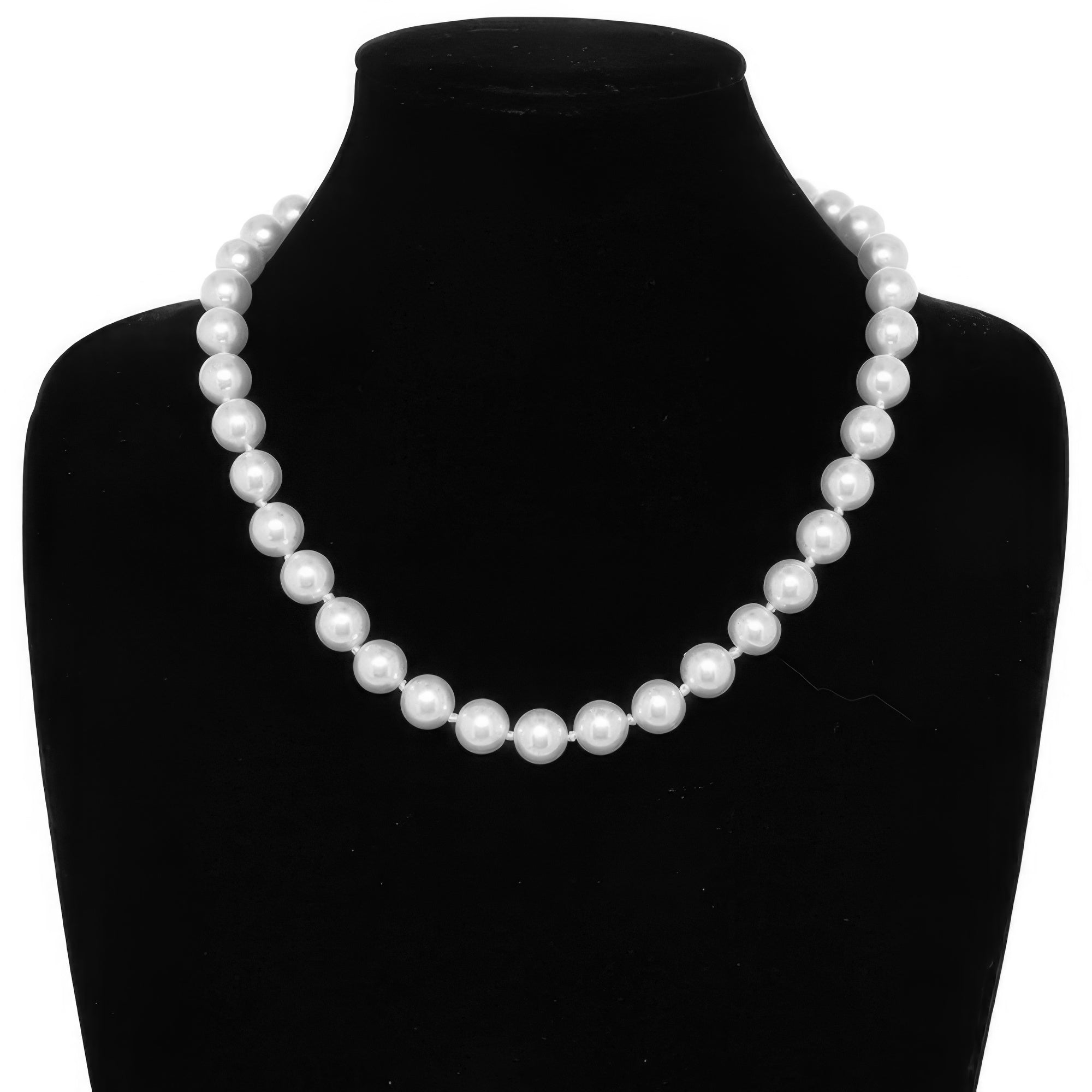 White Pearlescent Pearl Beaded Necklace - Wear Arielle