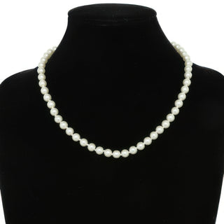 White Pearlescent Pearl Beaded Necklace - Wear Arielle