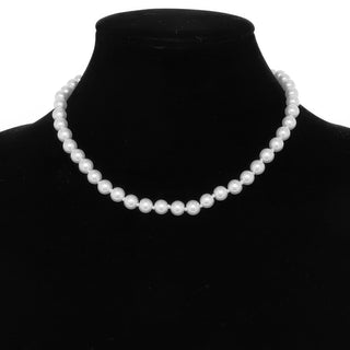 White Pearlescent Pearl Beaded Necklace - Wear Arielle