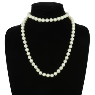 White Pearlescent Pearl Beaded Necklace - Wear Arielle