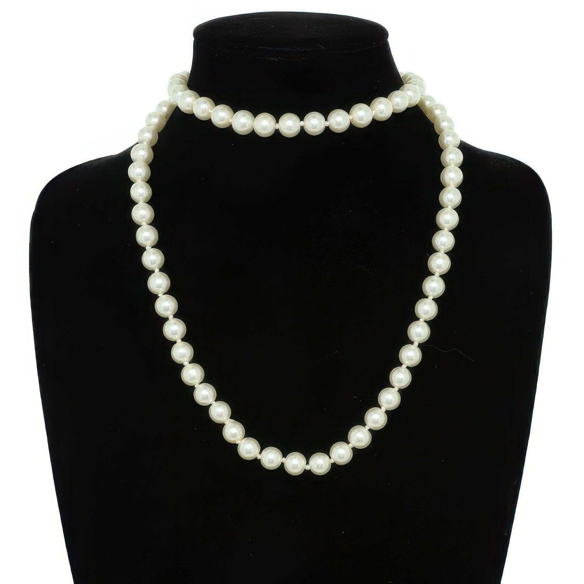 White Pearlescent Pearl Beaded Necklace - Wear Arielle