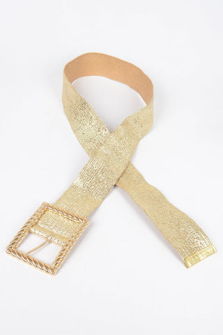 Wide Metal Buckle Plus Size Clear Belt - Wear Arielle