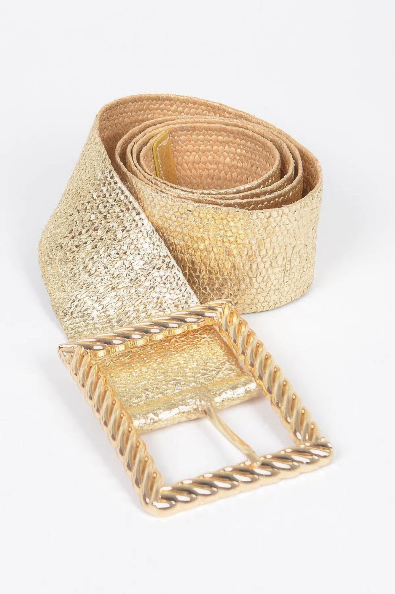 Wide Metal Buckle Plus Size Clear Belt - Wear Arielle