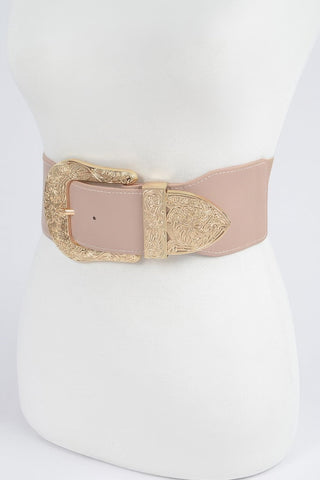 Wide Multi Metal Elastic Belt - Wear Arielle