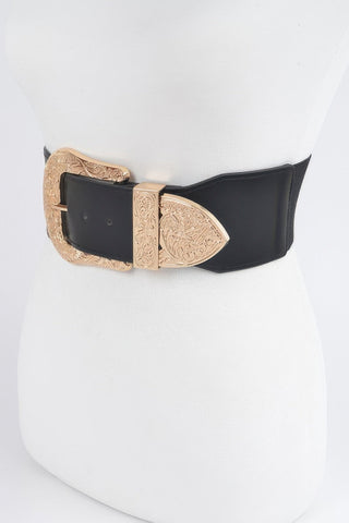 Wide Multi Metal Elastic Belt - Wear Arielle