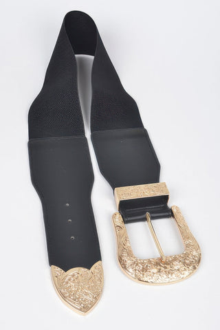 Wide Multi Metal Elastic Belt - Wear Arielle