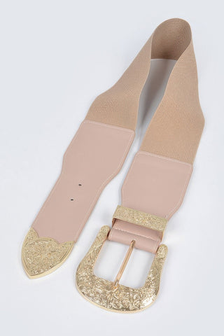 Wide Multi Metal Elastic Belt - Wear Arielle