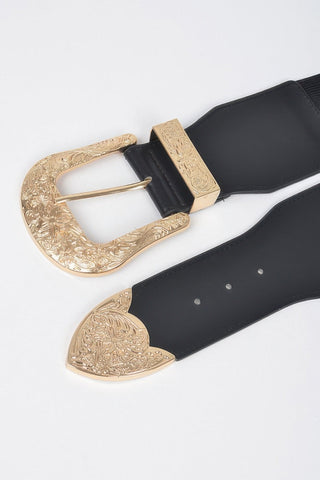 Wide Multi Metal Elastic Belt - Wear Arielle