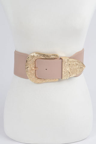 Wide Multi Metal Elastic Belt - Wear Arielle