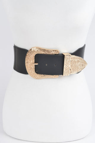 Wide Multi Metal Elastic Belt - Wear Arielle