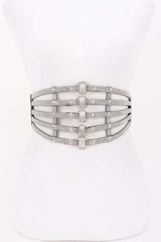 Wide Rhinestone Waist Belt - Wear Arielle