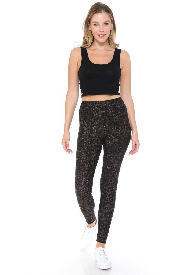 Yoga Style Banded Lined Multi Printed Knit Legging With High Waist - Wear Arielle