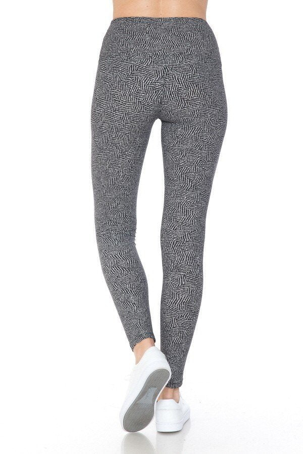 Yoga Style Banded Lined Multi Printed Knit Legging With High Waist - Wear Arielle