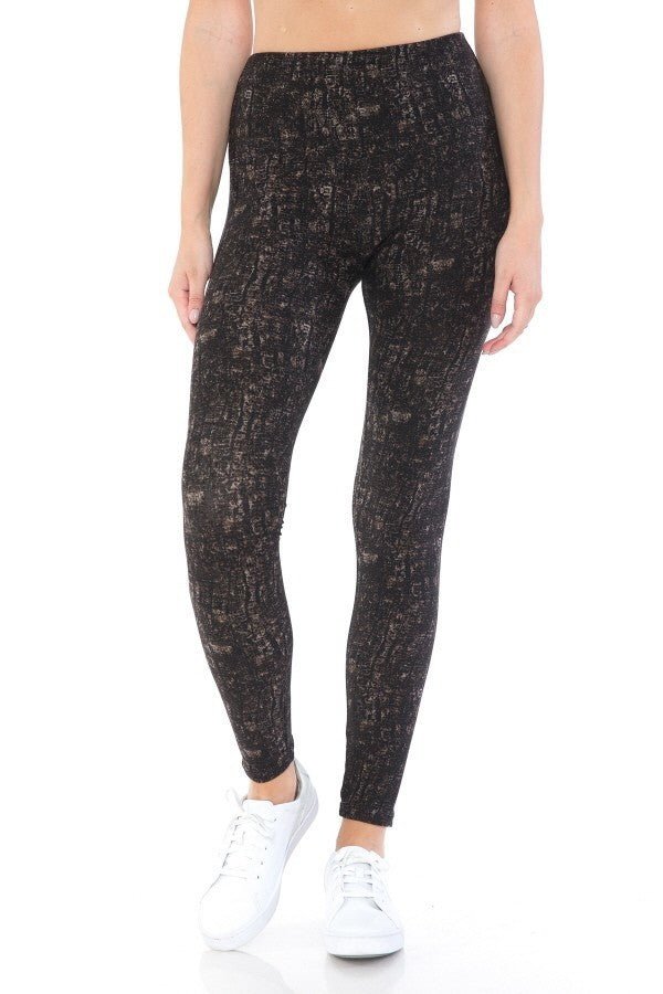 Yoga Style Banded Lined Multi Printed Knit Legging With High Waist - Wear Arielle