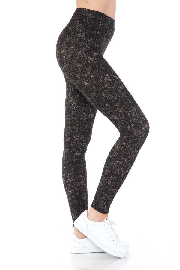 Yoga Style Banded Lined Multi Printed Knit Legging With High Waist - Wear Arielle