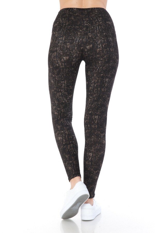 Yoga Style Banded Lined Multi Printed Knit Legging With High Waist - Wear Arielle