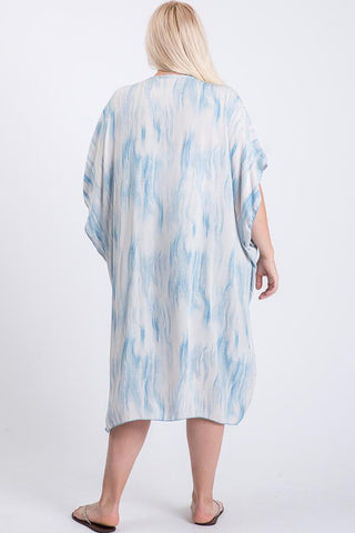Zebra Print Short Sleeve Maxi Kimono - Wear Arielle