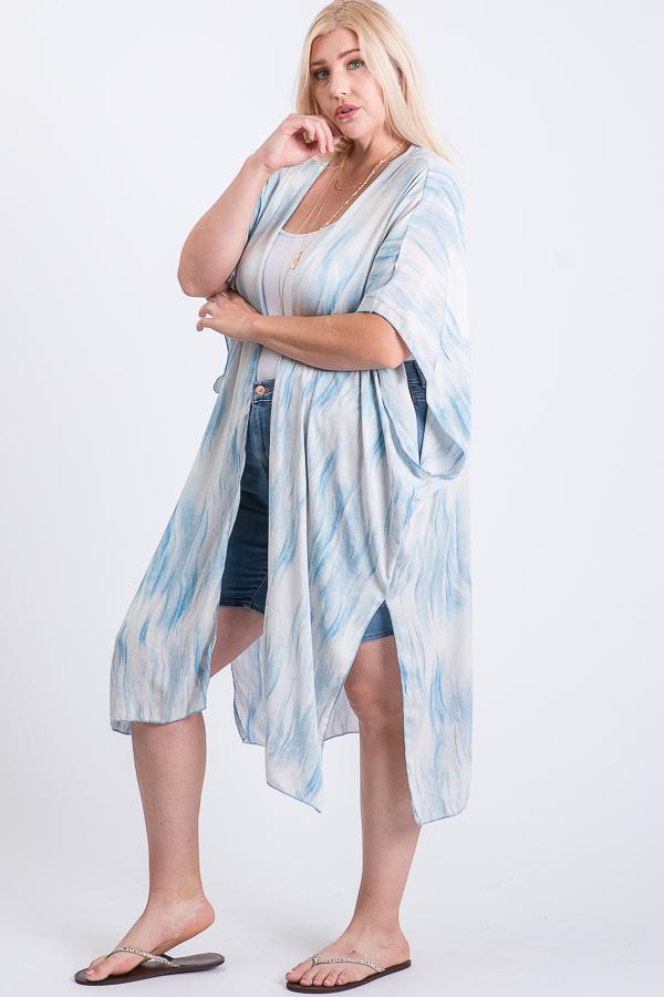 Zebra Print Short Sleeve Maxi Kimono - Wear Arielle