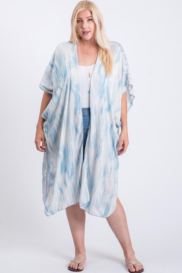 Zebra Print Short Sleeve Maxi Kimono - Wear Arielle
