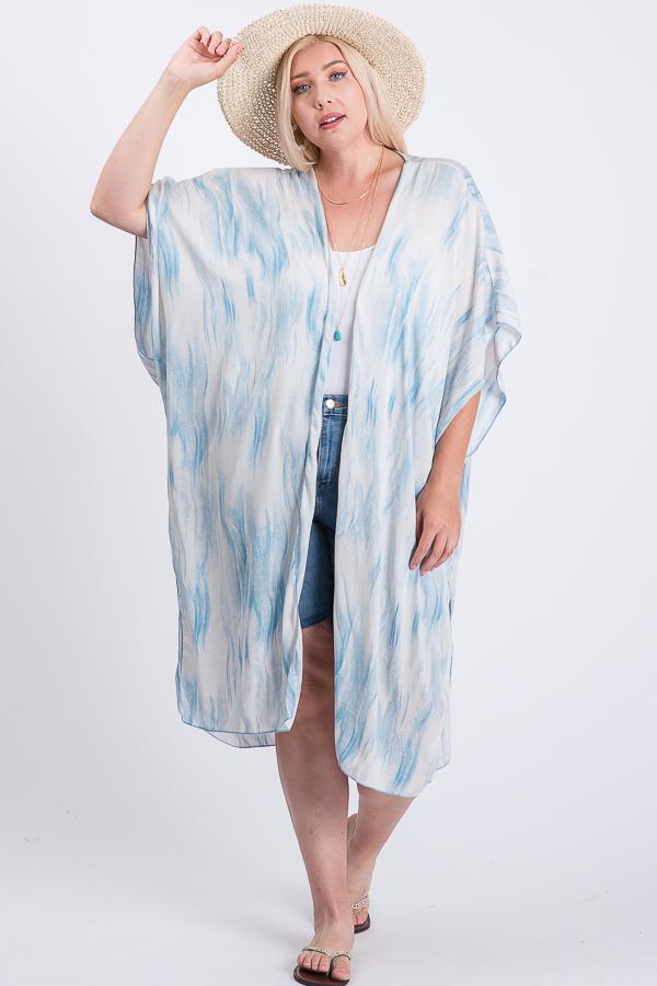 Zebra Print Short Sleeve Maxi Kimono - Wear Arielle
