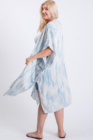 Zebra Print Short Sleeve Maxi Kimono - Wear Arielle