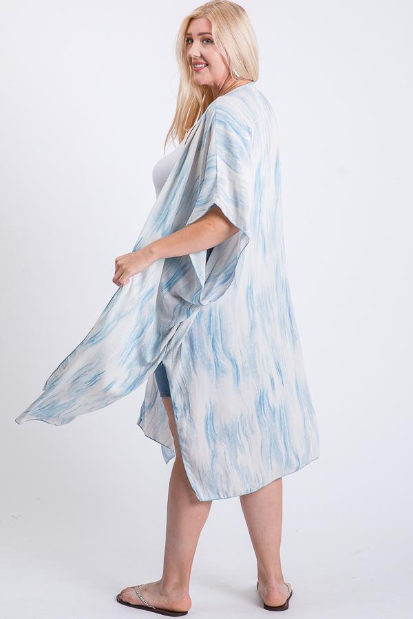 Zebra Print Short Sleeve Maxi Kimono - Wear Arielle