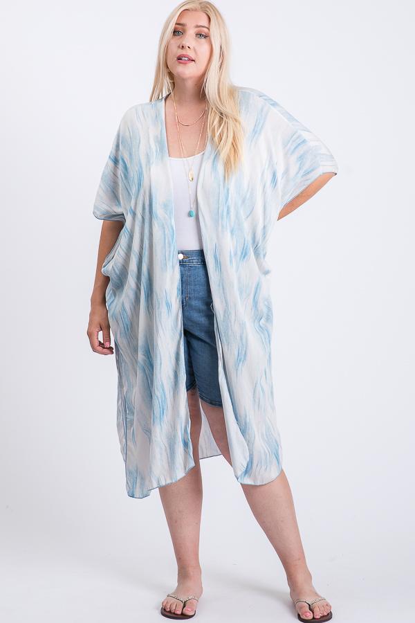 Zebra Print Short Sleeve Maxi Kimono - Wear Arielle