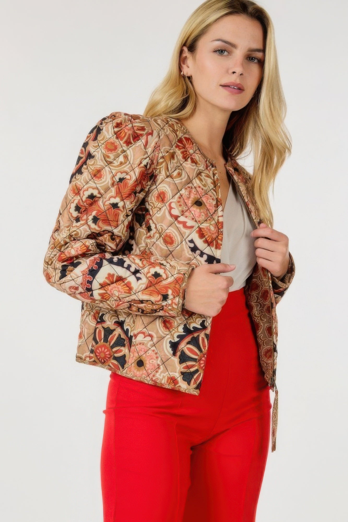 Zip Up Multi - print Jacket - Wear Arielle