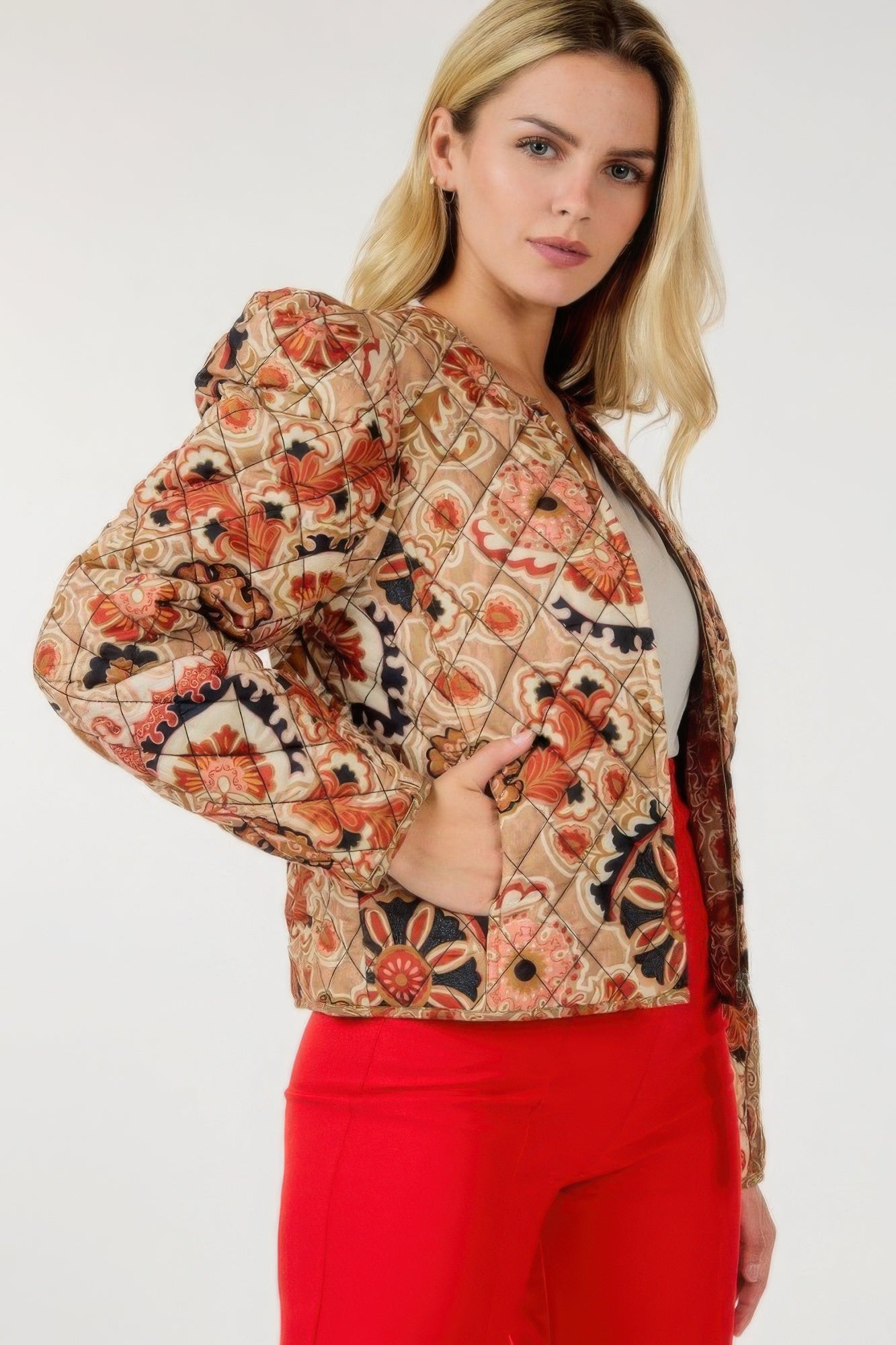 Zip Up Multi - print Jacket - Wear Arielle