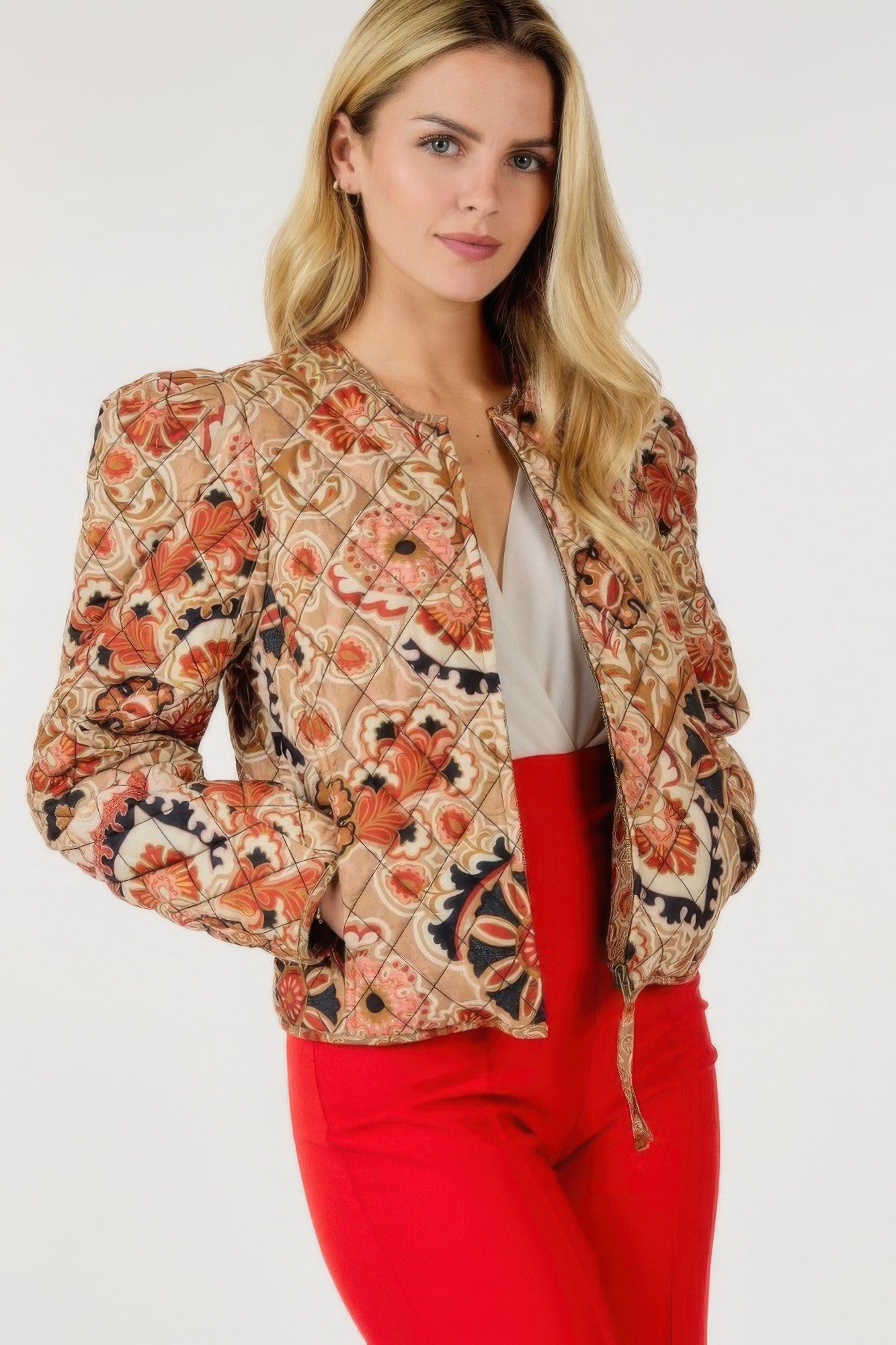 Zip Up Multi - print Jacket - Wear Arielle