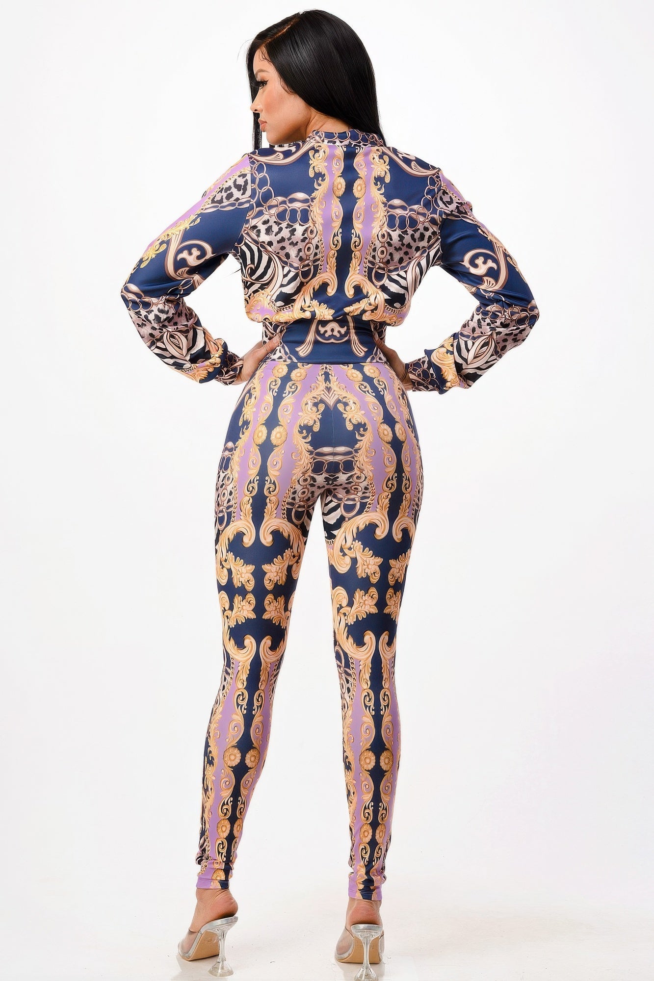 Zip - up Style Jacket With Leggings Set - Wear Arielle